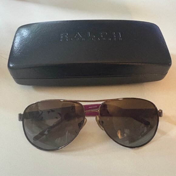 Ralph Lauren Women's Aviator Sunglasses Pre-Owned Polarized w/ Case - Picture 8 of 8